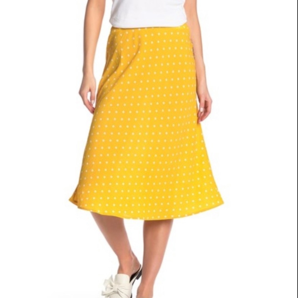 Yellow polka dot skirt